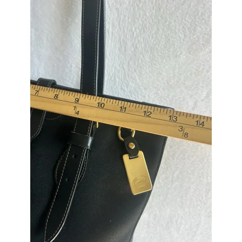 Vintage Dooney & Bourke Woven Canvas and Leather Trim Medium Shopper/Tote Bag,